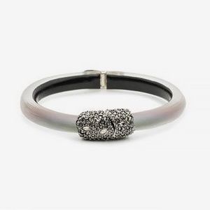 Alexis Bittar Pavé Crystal Encrusted Clasp Skinny Bangle